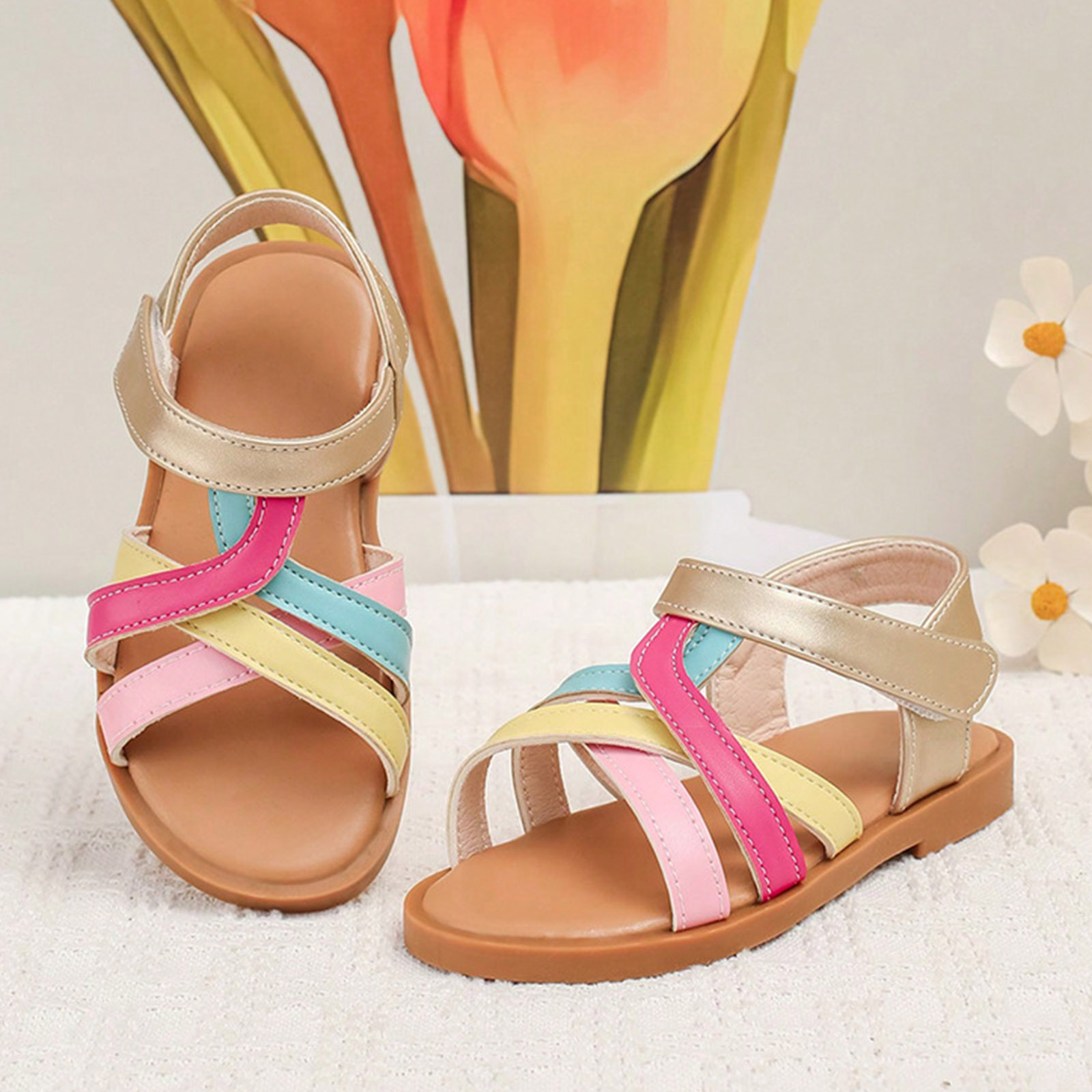 Girls Colourful Summer Sandals - Image 2