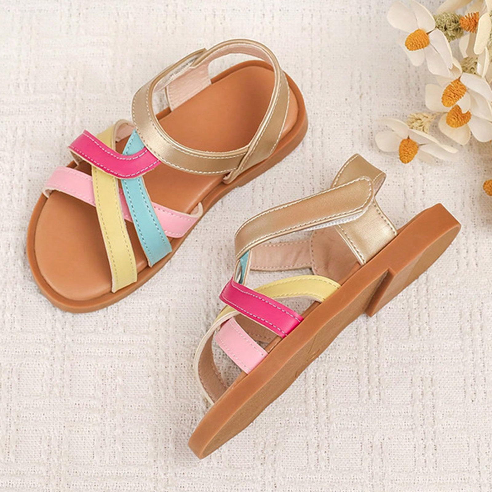 Girls Colourful Summer Sandals - Image 3