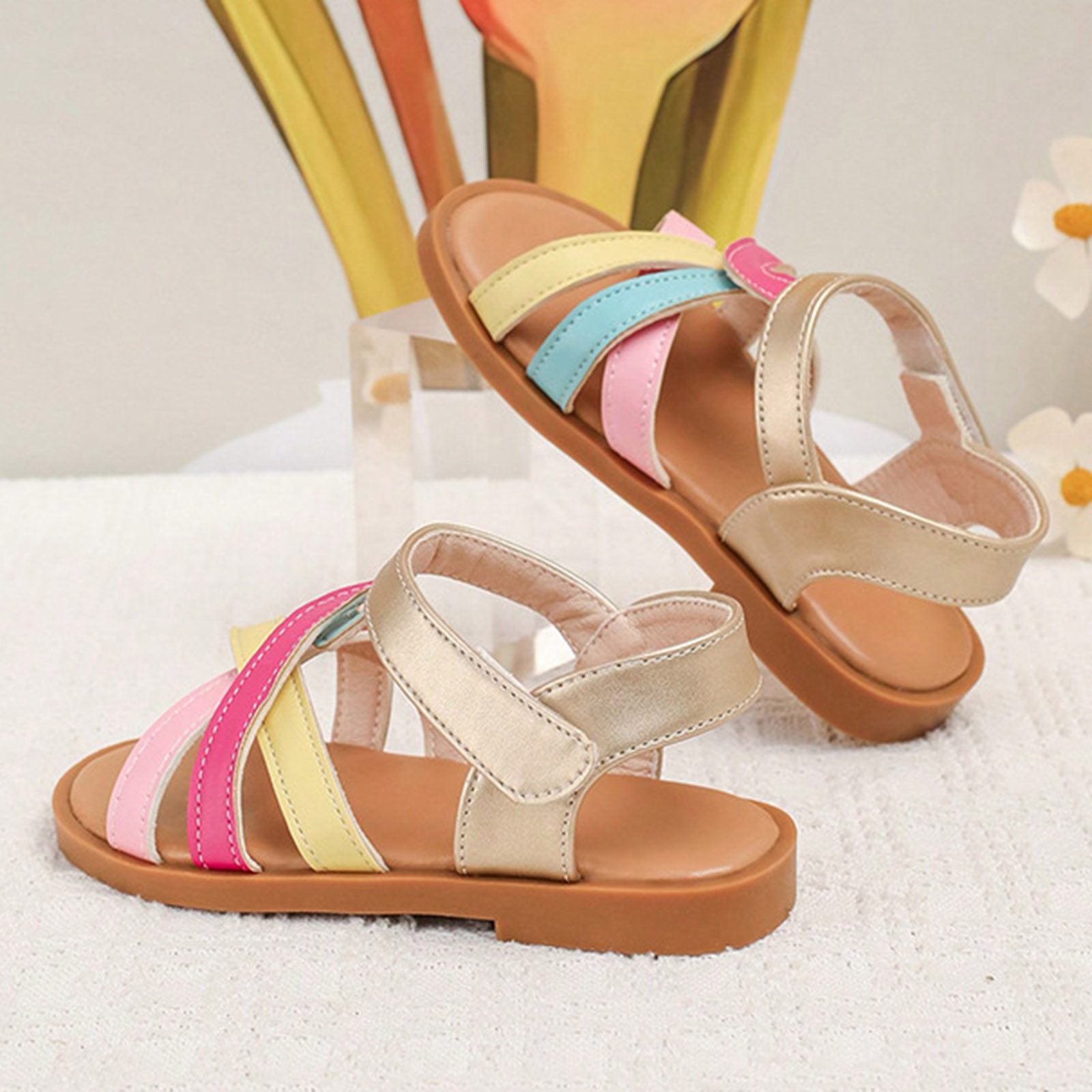 Girls Colourful Summer Sandals - Image 5